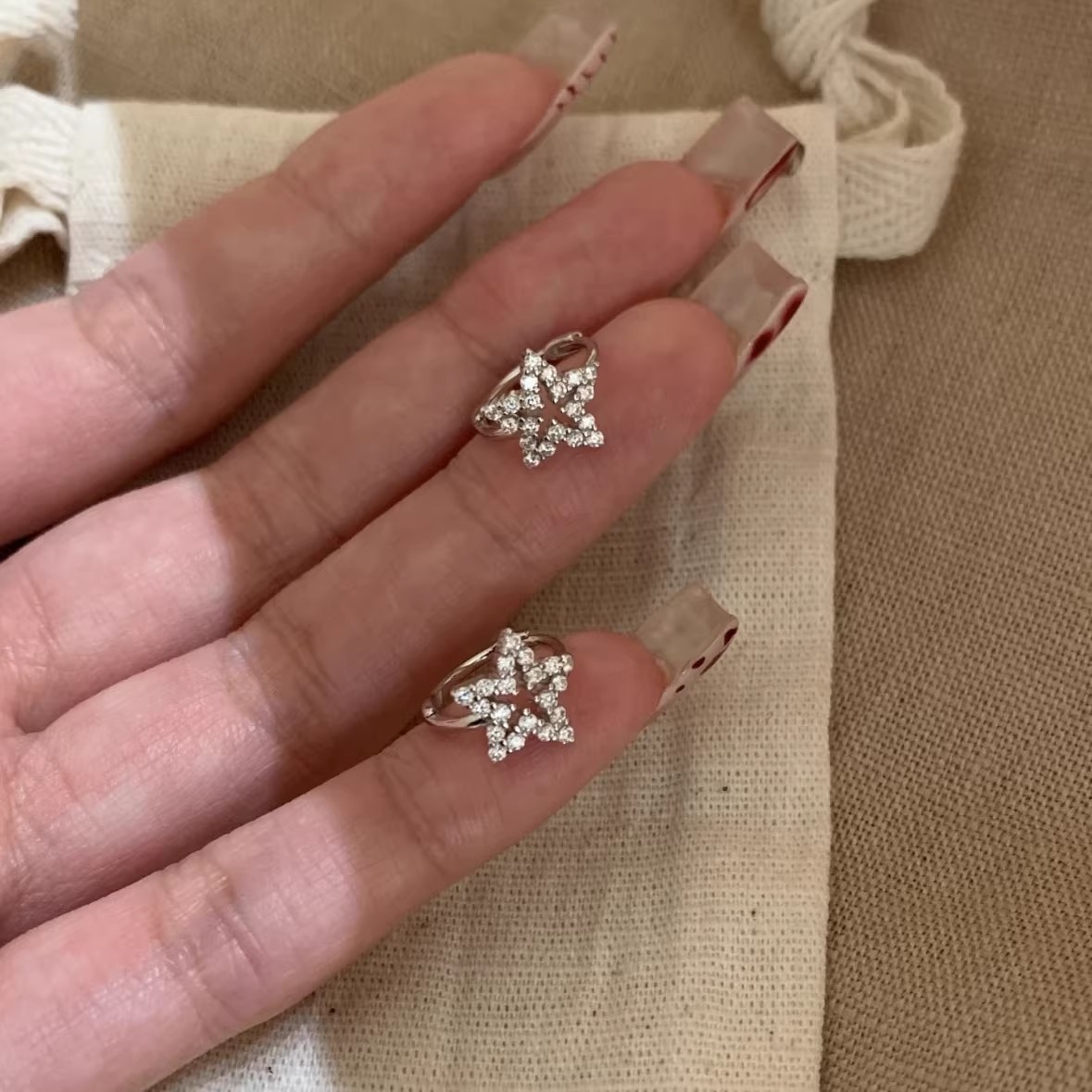 S925 Silver Needle Starry Sky Earrings for Women 2026 New Popular Niche Design High-End Exquisite Small Earrings