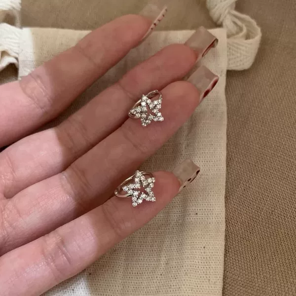 S925 Silver Needle Starry Sky Earrings for Women 2026 New Popular Niche Design High-End Exquisite Small Earrings