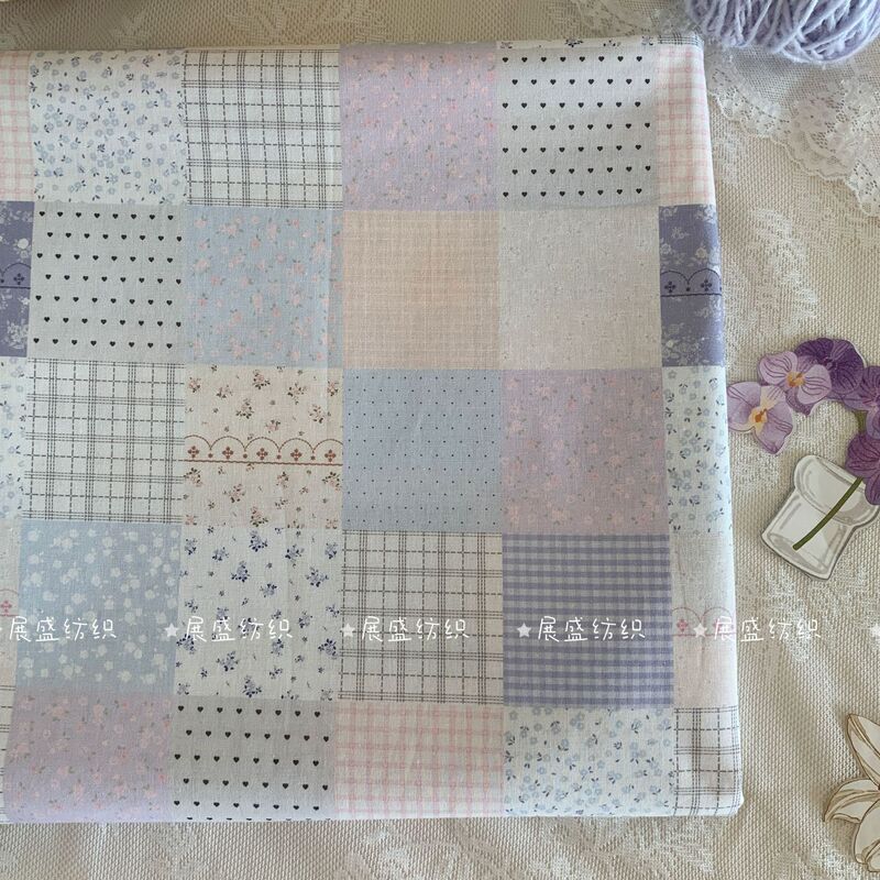 Pure Cotton Korean Style Ins Style Elegant Patchwork Floral Printed Fabric Bags DIY Tablecloth Women's Dress Children's Clothing
