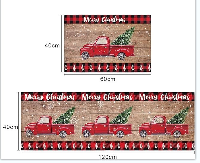 Cross-Border Temu Hot-Selling American Crystal Velvet Floor Mats, Kitchen Water-Absorbing and Oil-Absorbing Easy-Care Floor Mats, Two-Piece Set Can Be Shipped on Behalf of Others