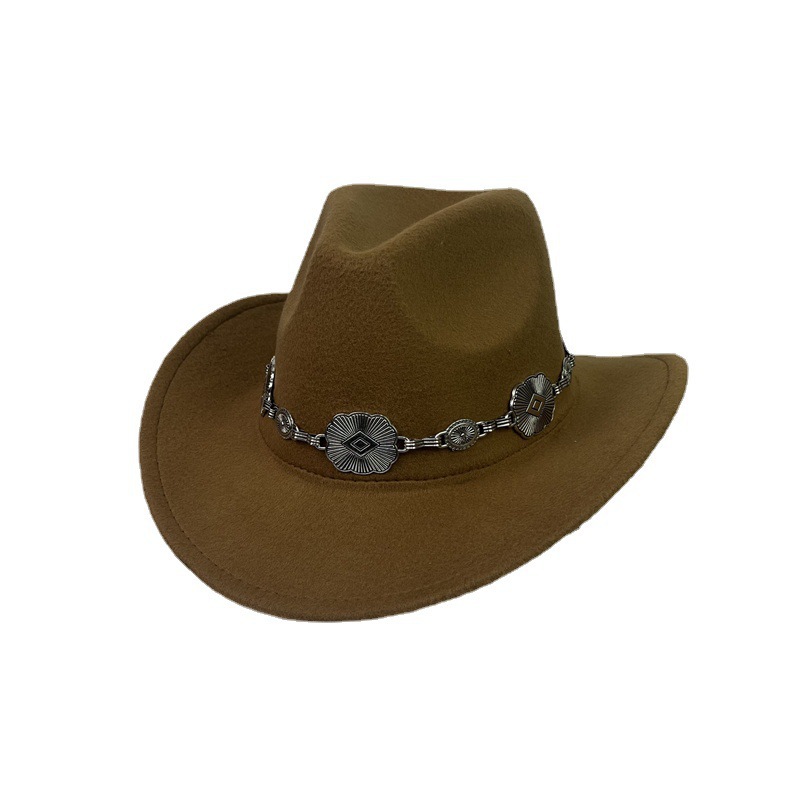Sombrero Cowboy de Lana con Dije Ovalado de Ala Ancha para Primavera image 5