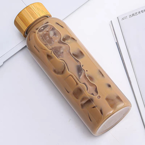 Minimalist Style Borosilicate Glass Iced Coffee Juice Drink Bottle with Large Capacity Outdoor Portable Cold Brew Coffee Seal