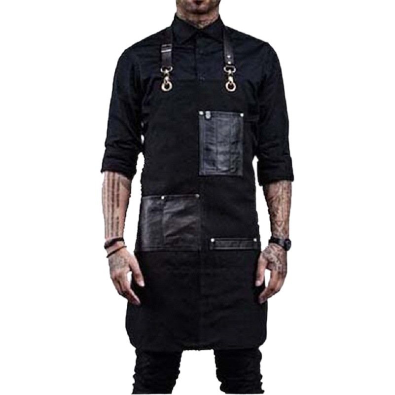 Comercio exterior espesado delantal de lona tallado hecho a mano carpintería ropa de trabajo bolsillo de cuero delantal de estudio al por mayor suministro directo de fábrica