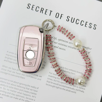 Car key bag — Red Rabbit H8 Key Shell Case - haval-b-model-quicksand-pink-diamond-studded-pearl-chain-pink