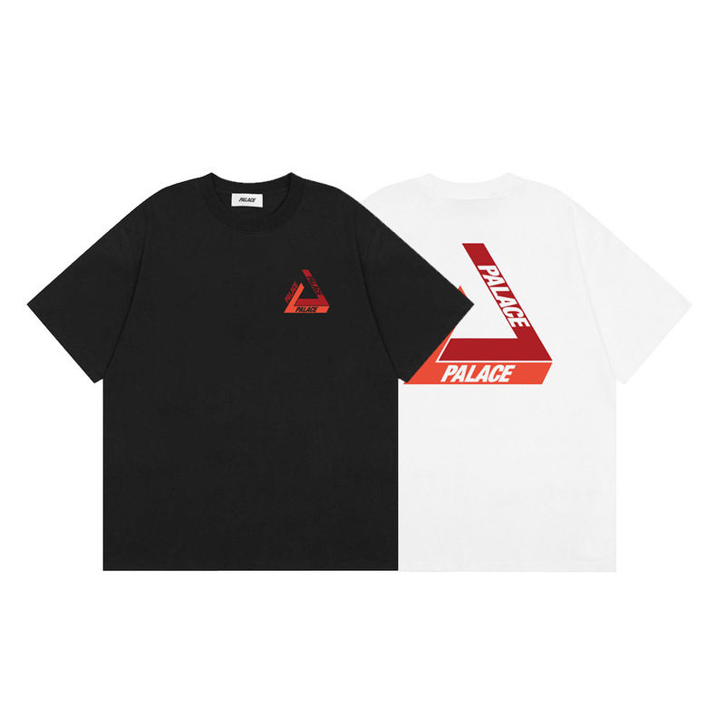 Trendy Brand Palace Classic Style Simple Red Large Triangle Logo Print Loose Summer Short-Sleeve T-Shirt