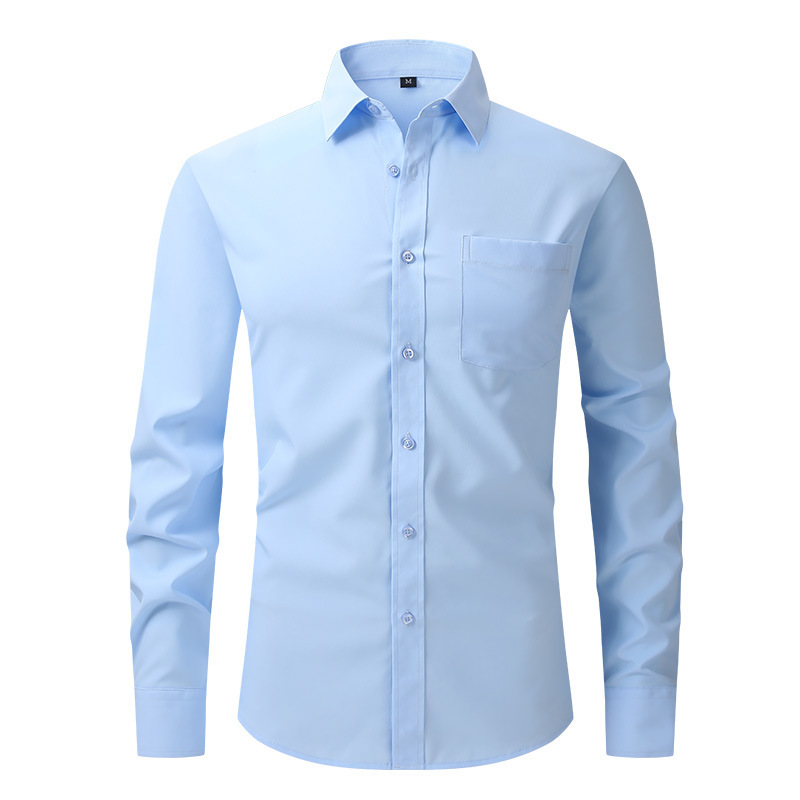 Promotional Amazon Men's Wear, Durable Men's Long-Sleeve American-Style Shirt, Versatile, Wrinkle-Resistant, Solid Color, Business, Professional, Commuting Promotional Amazon Men's Wear, Durable Men's Long-Sleeve American-Style Shirt, Versatile, Wrinkle-Resistant, Solid Color, Business, Professional, Commuting