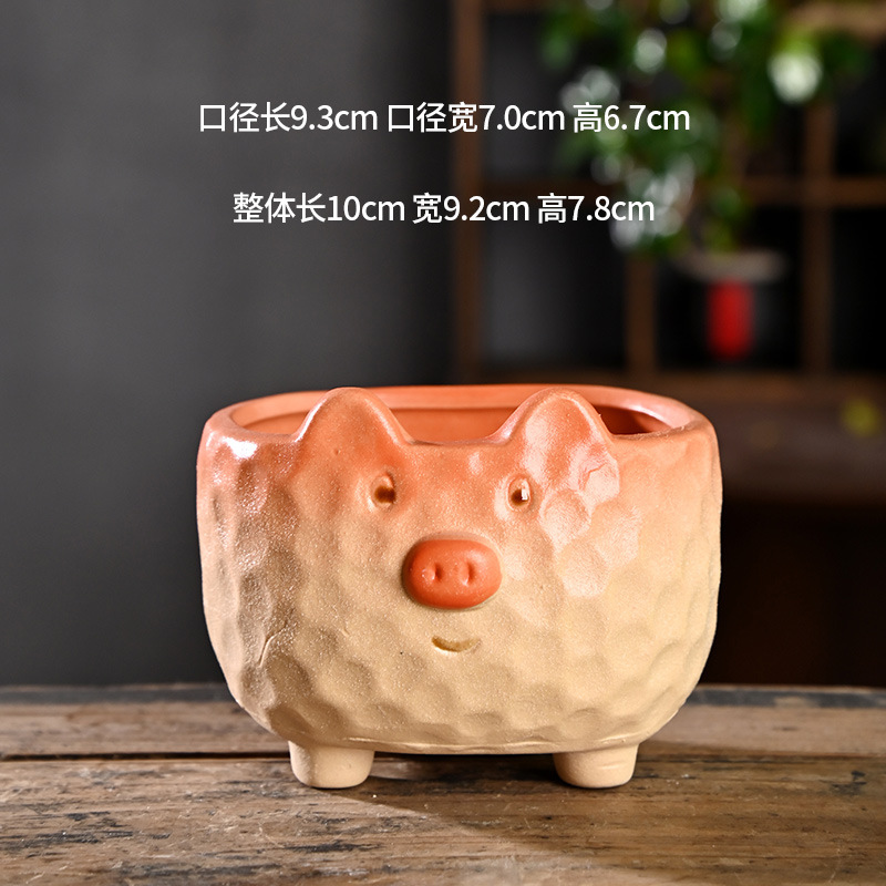 Cerdito ovalado naranja