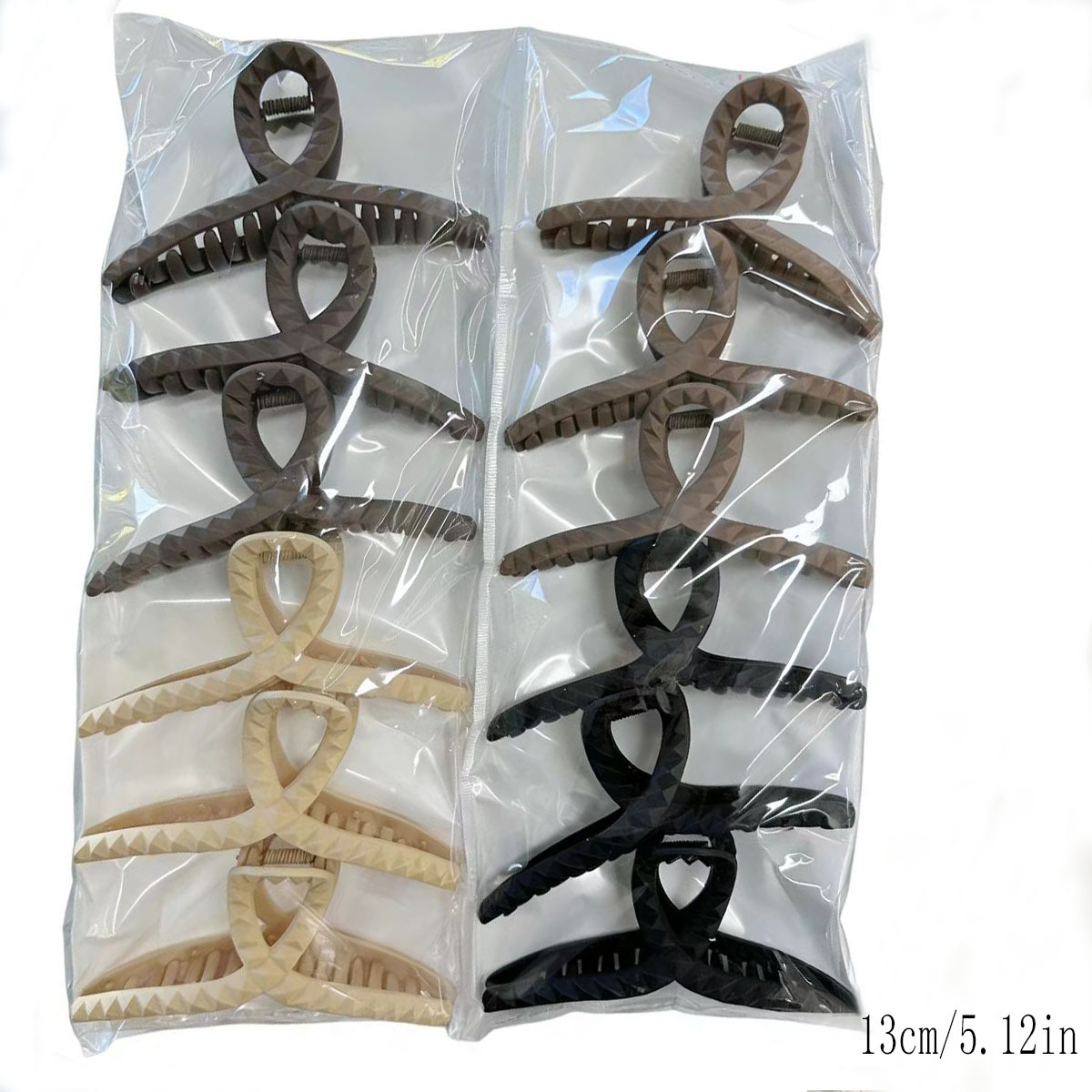 Women's Cross-Border Rubber Paint Large Grip Hair Clip High Volume Back of Head Bun Hair Shark Clip Two Yuan Clearance Hair Accessory Set