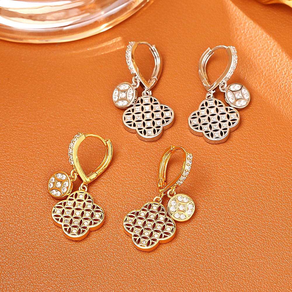 Creative design double-sided fashionable elegant earrings with…