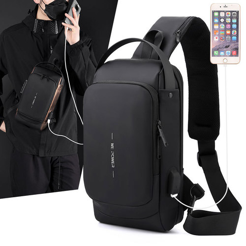 WEPOWER new men's chest bag anti-theft code lock motorcycle bag trendy and cool cycling bag back shoulder bag crossbody bag