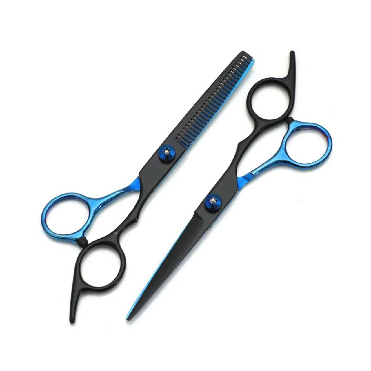 Fábrica al por mayor tijeras de corte de pelo tijeras de corte de pelo tijeras de corte de pelo tijeras de corte de dientes tijeras de oro negro conjunto de tijeras domésticas