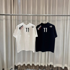 25SS新作WE11 ニッチなトレンドブランド11文字プリントカジュアルルーズフィット男女兼用半袖Tシャツ