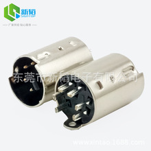 供應MINI DIN 6P公端子半金錫銅殼鍍鎳插頭 MD焊線式 鼠標插頭