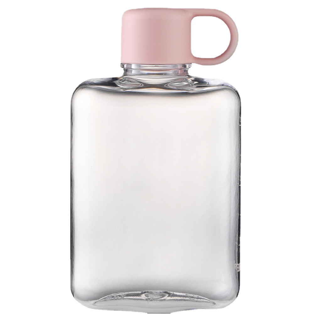 De alto aspecto lindo taza cuadrada de plástico olla plana deportes hervidor mujer estudiante al aire libre portátil resistente a la caída de Internet celebridad taza de agua