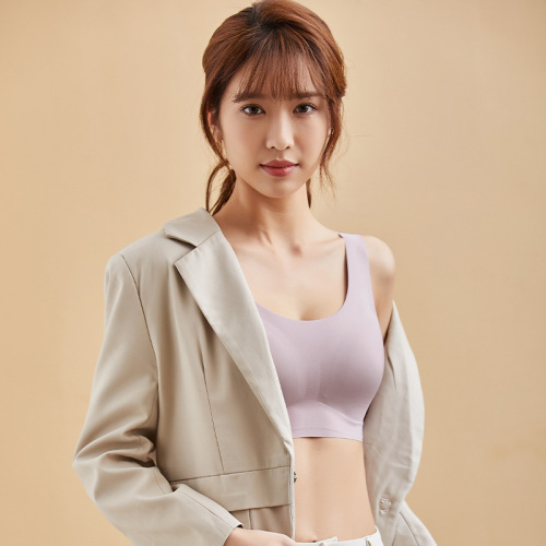 New style seamless underwear for women, beautiful back, big breasts, small size, no rims, fixed cup vest, sports push-up bra for women