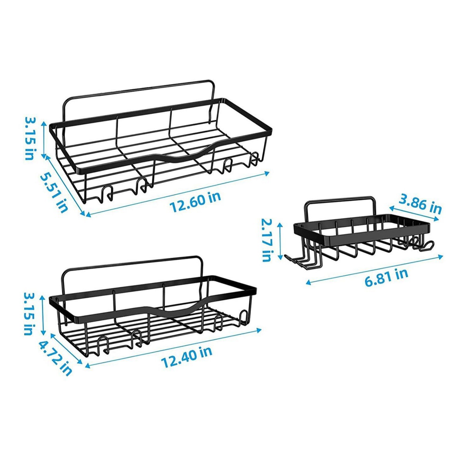 Amazon baño almacenamiento rack baño ponche libre jabón ducha rack artículos de tocador rack