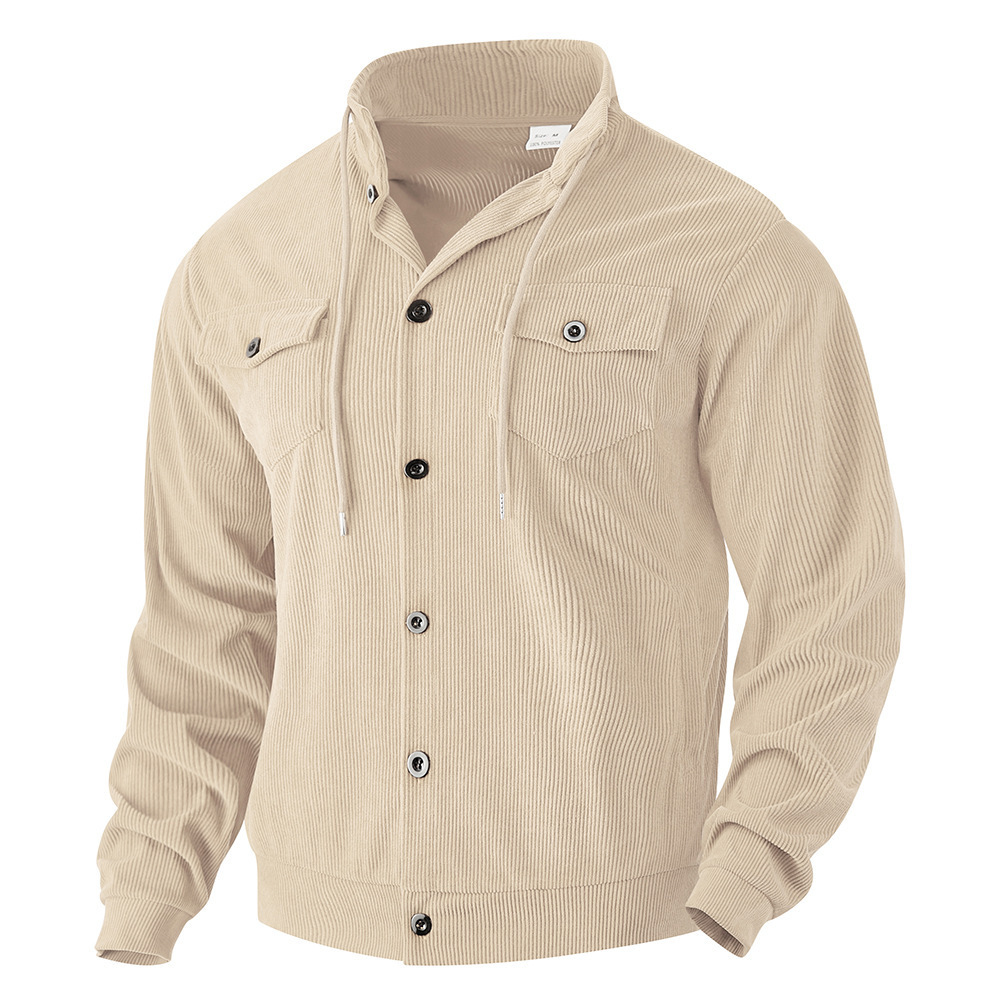 Cross-Border Amazon Autumn and Winter Jacket Men's Corduroy Lapel Jacket New American Retro Multi-Pocket Work Jacket