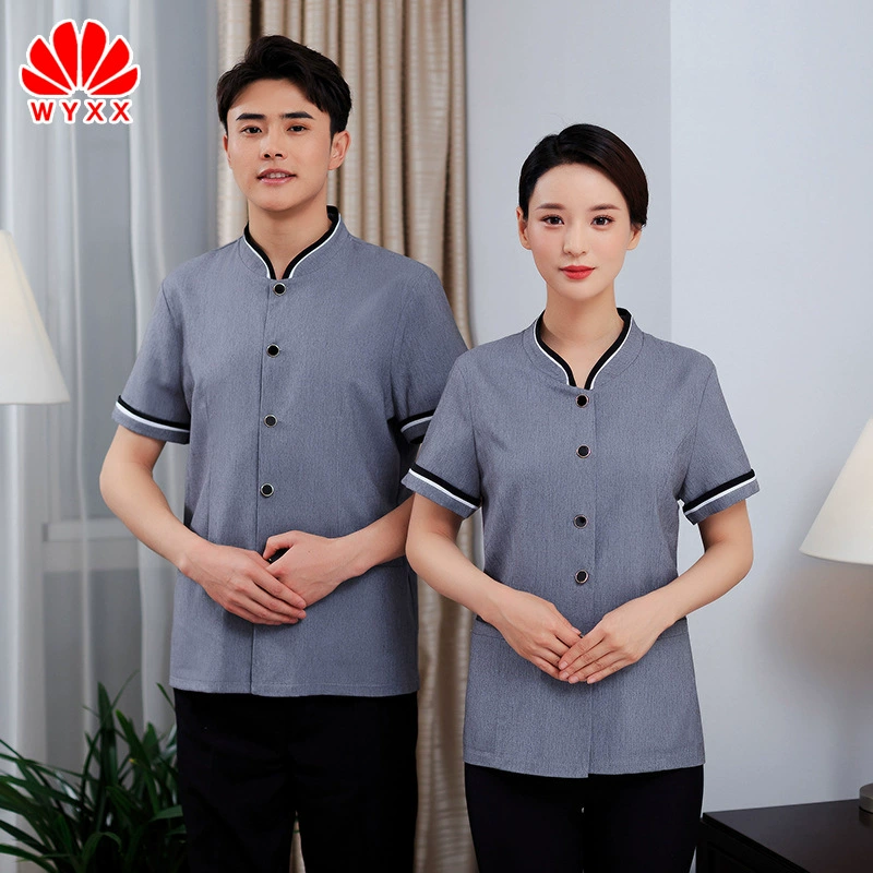 Чистящая одежда с коротким рукавом летняя женская тонкая гостиничный номер гостиничная недвижимость уборка тетя Чистящая Одежда дышащая