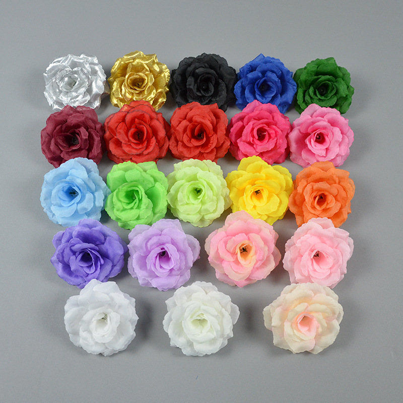 Artificial Flowers 8cm Rose Flowers Wedding Flower Wall Flower Arrangement Decoration Fake Flower Hairpin Flower Headdress Set Decoration Rose Flower