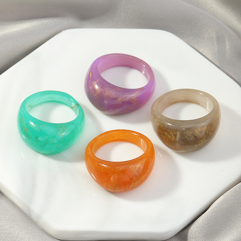 Retro Color Resin Ring display picture 3