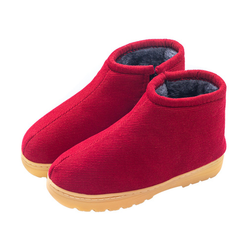 Winter Handmade Cotton Shoes for Women, Durable, Warm, Thick-soled, Traditional Cotton Shoes for Home, Non-slip, Postpartum Shoes, for Middle-aged and Elderly Women