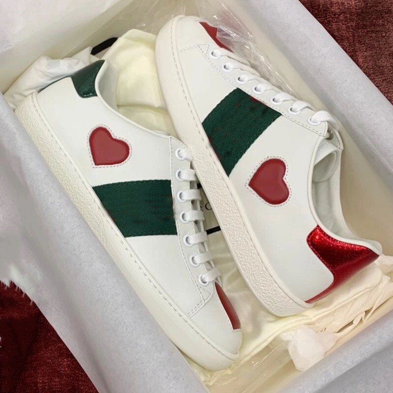 High Version Embroidered White Shoes 2025 New Genuine Leather g Family Little Bee Couple Style Retro European and American Sneakers for Women Versatile