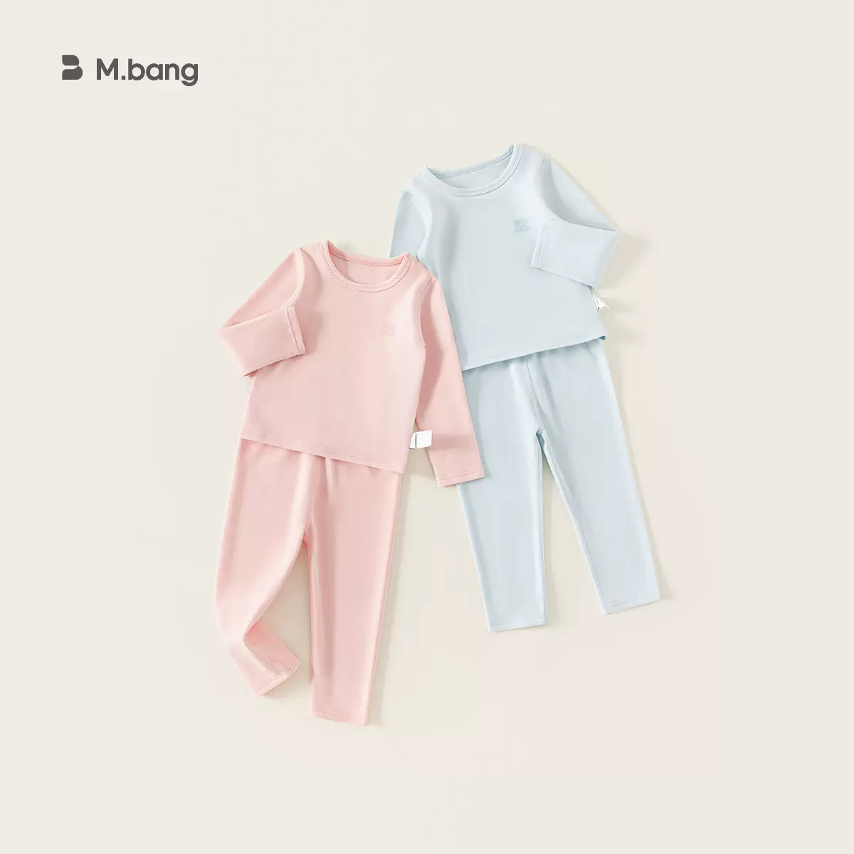 邦选儿童秋衣套装秋季新品2025女童睡衣纯色男童家居服两件套