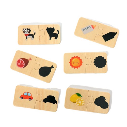 Shadow matching puzzle children's educational early education exercise hand-eye coordination tabletop game wooden toys wholesale