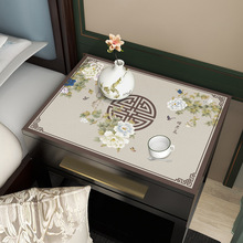 新中式床头柜垫子防水防烫桌布PVC桌垫布卧室方几中国风防尘盖布