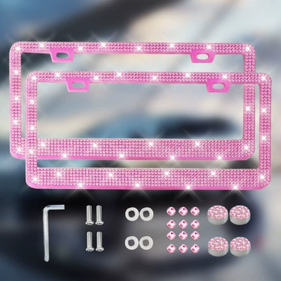 Narrow Lower Wide Plastic acrylic | License plate holder/license plate holder - double-pack-pink