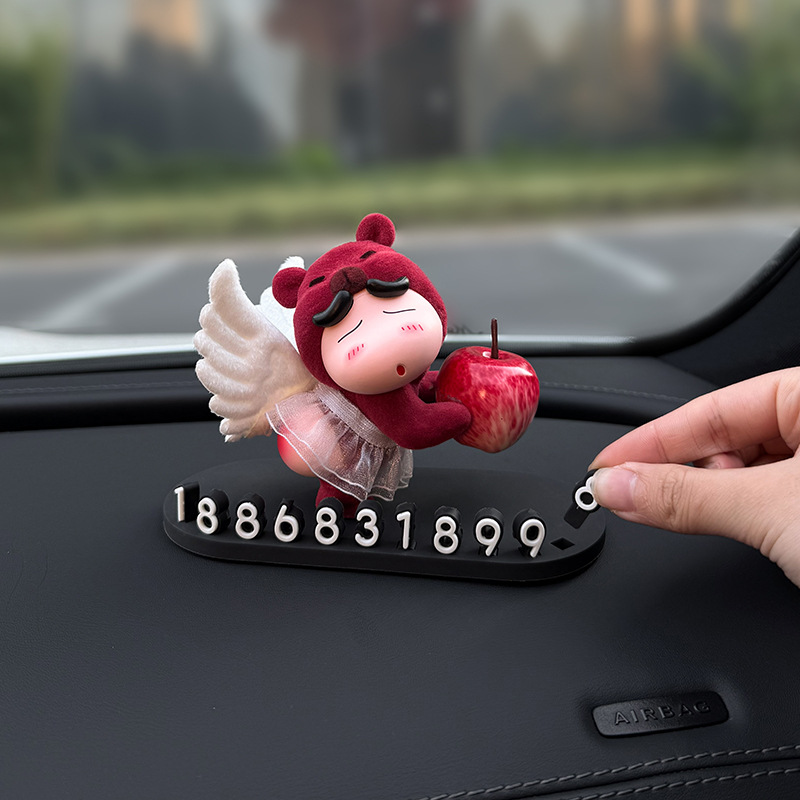 New Model Xiaoxin Temporary Parking Number Plate for Car, Interior Decoration Ornament, Phone Number for Moving the Car, High-End Style for Women