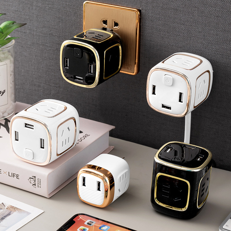 魔方转换插座一转多孔多功能插排家用办公插排长线插板接线板无线