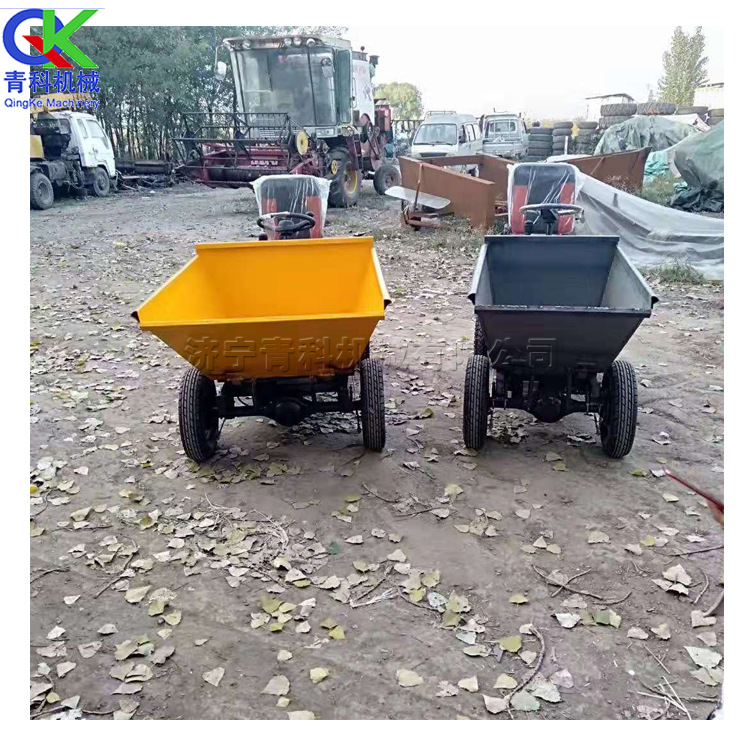 电动砂浆运输小推车 四轮座驾式电动拉灰车 电动前翻水泥运输车