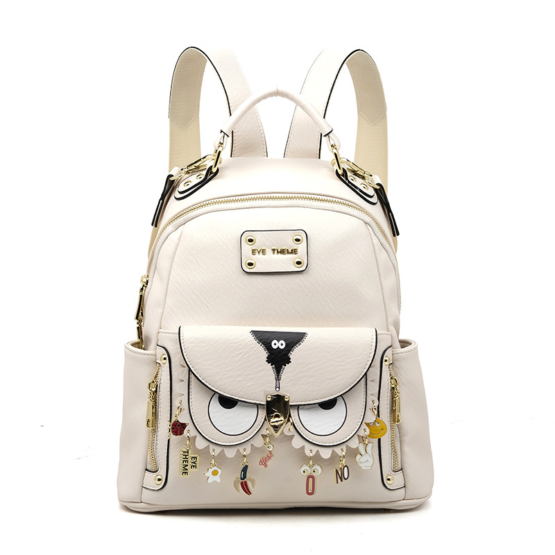 Mujeres de gran capacidad suave PU mochila de viaje práctico sentido de diseño de nicho unisex neutro 2795 #