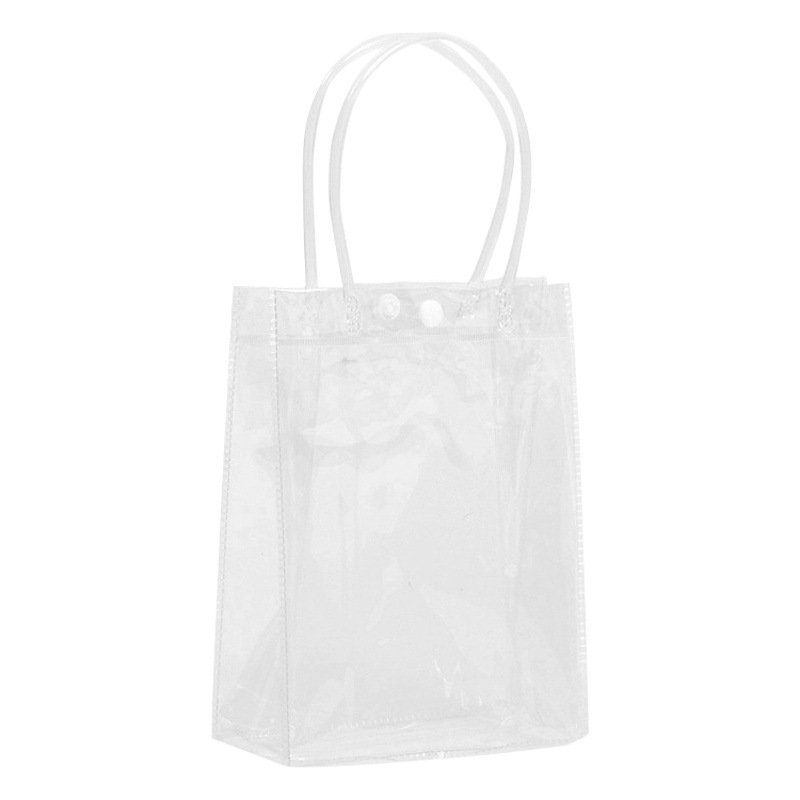 En stock PVC bolso transparente bolsa de regalo de plástico regalo de la mano bolsa de embalaje de vino tinto caramelo de la boda engrosada LOGO
