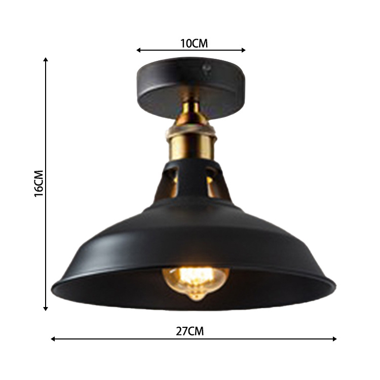 Araña de hierro forjado de viento industrial transfronterizo, restaurante retro, barra de bar, candelabro de porche, pantalla de lámpara de un solo cabezal