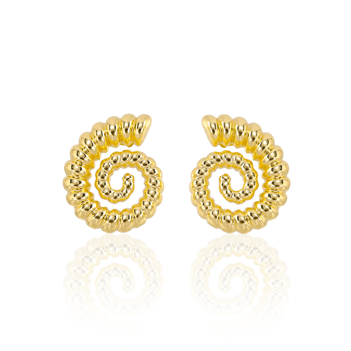 Conch Pattern 1 Pair Marine Style Simple Style Conch Plating Copper Ear Studs