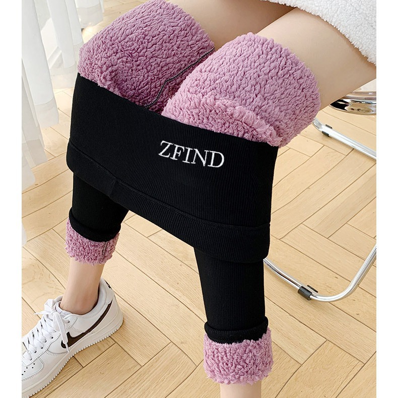 Pantalones de yoga cálidos de otoño e invierno, leggings de algodón acanalado con rayas verticales grises, pantalones de terciopelo nube de cintura alta para mujer, novedad transfronteriza. image 4