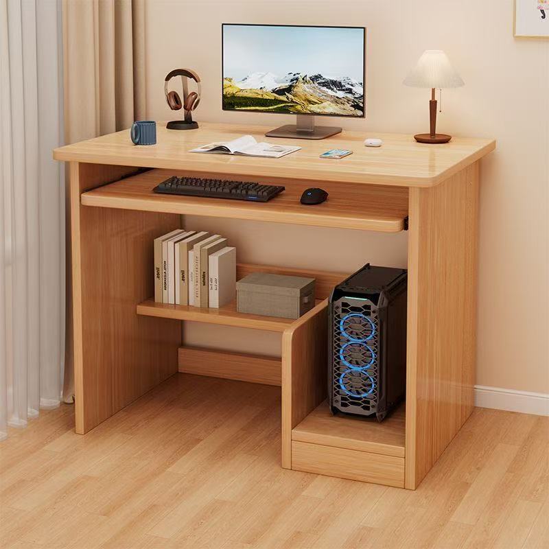Desktop computer desk with solid wood core, integrated writing desk, home student study desk, bedroom computer desk with drawers Desktop computer desk with solid wood core, integrated writing desk, home student study desk, bedroom computer desk with drawers