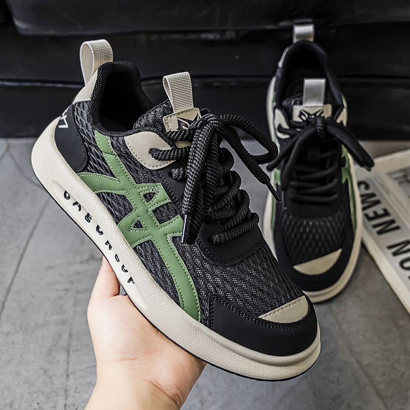 2025 primavera Forrest Gump zapatos para hombre nuevo estilo de malla casual versátil transpirable al aire libre suela gruesa resistente al desgaste calzado deportivo ligero para hombre