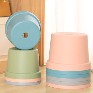Thickened Plastic Stool, Low Stool, Round Stool for Tea House, Small Bench, Shoe Changing Stool, Adult Stool, Living Room, Children's Small Chair