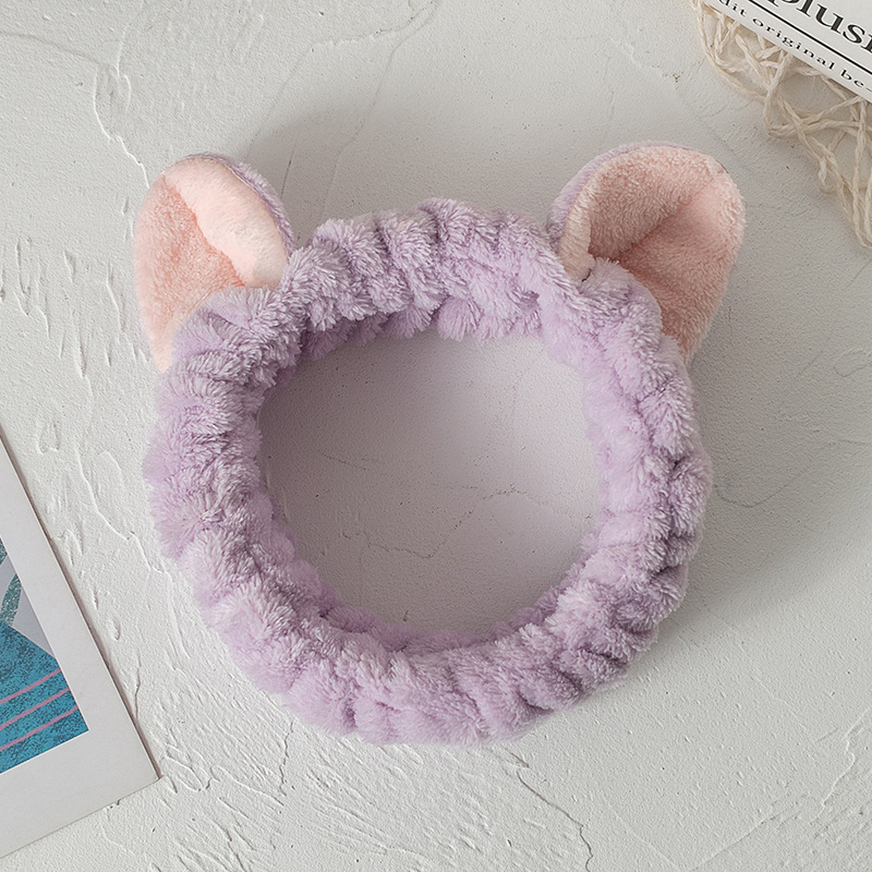 El otoño y el Invierno de la muchacha banda de pelo Simple dulce Linda dama máscara facial maquillaje gato oído banda de pelo accesorios para el cabello