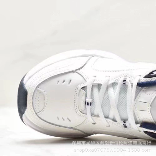 Air Monarch 4 Белый Синий Vocal Leisure Low M2K мужские и женские одни и те же спортивные кроссовки беговые кроссовки амортизация daddy shoes