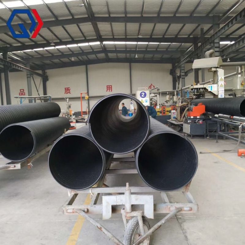 庆迪山东圣泽管业钢带增强聚乙烯PE螺旋波纹管hdpe钢带管SN12.5排