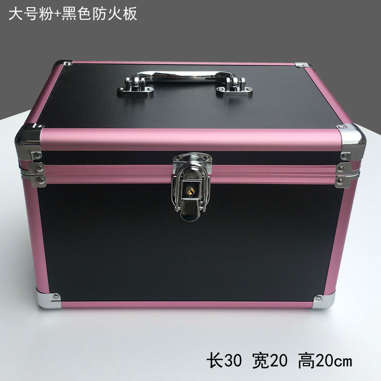 跨境大号钢包角铝合金镀色化妆箱手提足浴具箱双层便携纳盒厂家