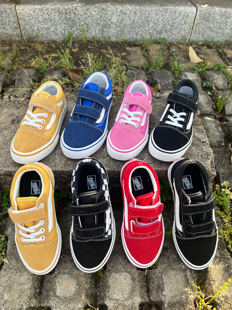 VS zapatos de lona para niños zapatos casuales de baja altura zapatos de skate para niños velcro zapatos deportivos para niños mayores zapatos de skate para niñas otoño