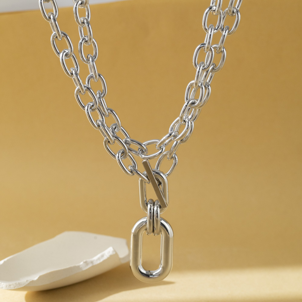 16g Weight Bracelets, Necklace Classification 1 Piece Quantity Street Occasion Alloy Material Geometric Pattern Unisex Gender Plating Design Streetwear Style Streetwear Geometric Alloy Plating Unisex Bracelets Necklace 10