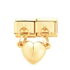 4569-Pair of all-gold magnetic love pendants