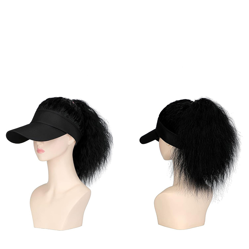 Heißer verkauf frauen mit kapuze perücke persönlichkeit pferdeschwanz welle locken leere zylinder perücke_voghion.com