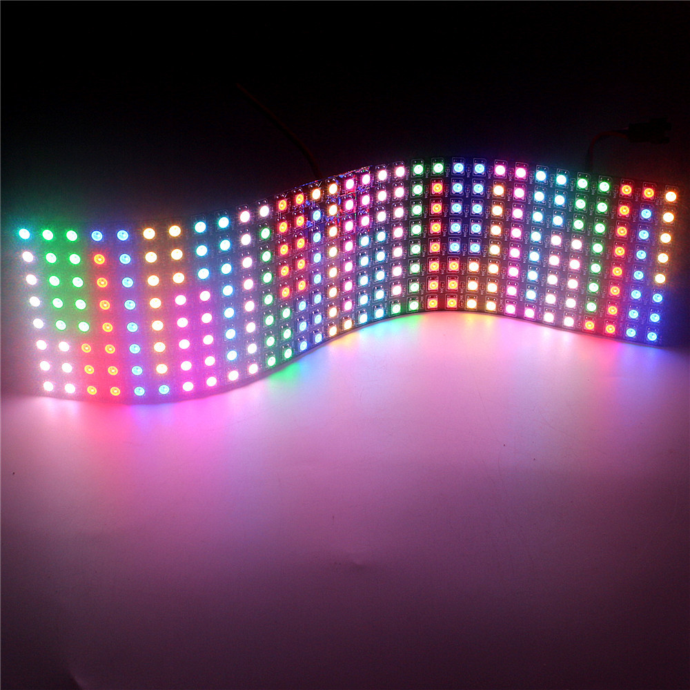 LED rainbow pixel screen WS2812 DC5V 8*8 16*16 programmable RGB flexible dot matrix display